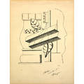 Fernand lger french 18811955 dessin 1928 ink on paper framed initialed and inscribed 13 12 x 10 58 sheet literature selection cahier 5 fernand leger 1929 provenance william wa