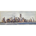 Reginald marsh american 18981954 new york from governors island 1930 watercolor on paper framed signed and dated 7 14 x 19 sight exhibition frederick baker inc gallery illino