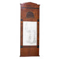 Continental biedermeier mirror mahogany with ebonized panels 19th c 56 12 x 22