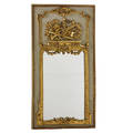 Louis xvi style mirror parcelgilt painted panels with relief decoration 19th c 39 x 51