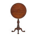 Philadelphia chippendale tilttop candlestand mahogany with birdcage tilttop on turned pedestal base 18th c 28 14 x 21 14