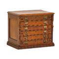 Spool cabinet walnut with six drawers 19th20th c 21 x 25 x 18