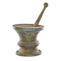 Mortar pestle zinc apothecary sign old surface with traces of original gilt 19th  30 12 x 18 12