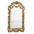 Rococo style giltwood mirror pierced foliate and floral frame 18th19th c 45 14 x 26