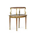 Louis xvi style side table giltbronze mounted tulipwood with two tiers 35 x 32 12 x 22 14