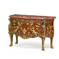Louis xv style commode patinated metal mounted parquetry kingwood with marble top 35 x 52 x 23