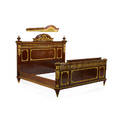 Louis xvi style bed giltbronze mounted mahogany frame with floral and vine crest on casters 20th c 68 x 90 x 86 12