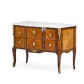 Louis xv commode giltbronze mounted parquetry with marble top 18th c 33 x 46 14 x 22 14