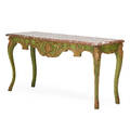 Louis xv style parcel gilt console painted with marble top and cabriole leg 31 34 x 65 12 x 21 12