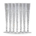 Set of german champagne flutes twelve hollow stem flutes with etched grape and vine motif 20th c 11 12