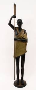 20th C Bronze Figural Sculpture of a Nubian Woman