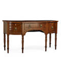 George iv sideboard mahogany curved top frame with two drawers and cupboard doors ca 1830 36 12 x 69 x 27