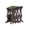 English quartetto tables four ebonized hardwood with gilded decoration 19th c 27 x 19 x 13