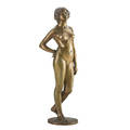 Eugene wagner german 1871  1942 bronze art deco figure of a standing nude signed 16 provenance estate of a private collector new york