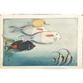 Hiroshi yoshida japanese 18761950 woodblock print fishes of honolulu 1925 signed and titled 11 x 16 sheet provenance private collection connecticut acquired from the collection of al