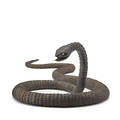 Japanese myochin school iron articulated snake constructed of hammered plates joined inside the body the head with a hinged jaw and moveable tongue meiji period mark for muneyoshi 39