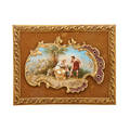 Royal vienna porcelain plaque depicting cupid et cephisa ca 1900 framed artist signed kaufmann and titled beehive mark plaque 9 14 x 12 12 irregular