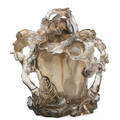 Chinese smokey rock crystal snuff bottle carved foliate and bamboo openwork late 19th20th c 4