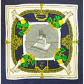 Hermes grott de versailles silk scarf blue and grey hugo grygkar ca 1954 34 12 x 35