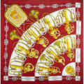 Hermes silk cliquetis scarf burgundy and gold by julia abadie 34 12 x 35