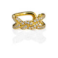 Tiffany  co 18k diamond knot motif ring 18k yg and rbc diamonds approx 80 ct tw in open delicate design ca 2005 marked 18k tiffany  co size 5 28 dwt