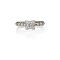 Illusion set diamond 14k wg engagement ring center stone approx 50 ct diamond shoulders approx 65 ct tw size 7 18 dwt