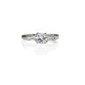 Diamond platinum engagement ring rbc diamond approx 62 ct flanked by tapered baguettes approx 15 ct tw steeply set in platinum 20th21st c marked 10 irid plat size 5 14 23 dwt