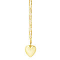 14k yellow gold heart pendant on chain heart puff pendant 1 38 x 1 14 on fancy link chain 30 ca 1960 chain marked italy 14k 149 dwt gw