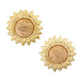 14k yellow gold sunflower earrings naturalistically rendered late 20th c marked 14k 78 73 dwt