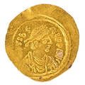 Ancient byzantine av tremissis coin
