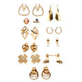 Nine pairs gold earrings and two gold rings eight pairs of earrings or ear pendants and a ring in 14k gold pair 18k gold and pearl earrings 10k gold cameo ring 20th c 332 dwt