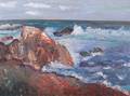 Coastal Landscape Oil on Masonite Painting
