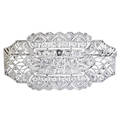 Art deco diamond and platinum panel brooch pierced reticulated millegrained design set with central oec and surrounding rose cut diamonds approx 279 cts tw ca 1938 unmarked 2 12 x 1 14 1