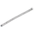 Diamond 18k white gold strap bracelet art deco style flexible openwork panels and stirrup links set with rbc diamonds approx 3 cts tw ca 1980 marked 750 7 12 x 38 168 dwt