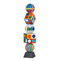 Robert zeidman painted wood and fiberglass totem sculpture celebration ii usa 1980s unmarked 46 12 x 8 sq