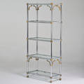 Designer etagere 1970s chrome brass glass unmarked 72 x 31 x 15