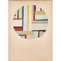 Fritz glarner american 18991972 geometric abstract screenprint in colors 1952 framed signed in plate and again in pencil numbered 350 26 18 x 19 sheet