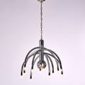 Italian fourteen light chromed metal chandelier1970s unmarked chandelier only 26 x 27 dia