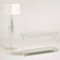 Modern acrylic console and floor lamp usa 1970s console 27 12 x 53 x 14 12 floor lamp 65 12 x 20 x 19