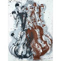 Fernandez arman american 19282005 screenprint in colors of violins framed signed dedicated and numbered ap 29 34 x 22 18