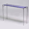 Italian console table 1970s chromed steel brass glazed ceramic tile unmarked 33 12 x 51 12 x 16