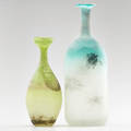 Cenedese two scavo bottle neck vases italy 1970s unmarked taller 16 x 6 12 x 4