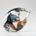 Murano cased glass fish tabletop sculpture with controlled bubbles italy ca 1960s unmarked 10 x 17 x 5 14
