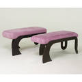 Style of silas seandel pair of benches usa 1970s enameled steel microfiber unmarked 21 x 45 x 19