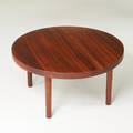 Studio laminated walnut coffee table usa 1970s unmarked 15 12 x 30 dia