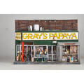 New york city diorama 20th c mixed media of grays papaya illegibly signed 45 x 30 x 12
