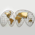 C jere wall hanging globe sculpture los angeles 1980s mixed metals unmarked 26 x 57 x 2