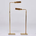 Koch  lowy pair of adjustable reading lamps usa 1980s polished brass stamped signature tallest adjustment 43 lowest adjustment 36