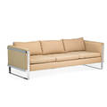 Selig sofa usa 1970s chromed steel upholstery unmarked 28 x 86 x 33