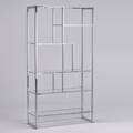 Style of milo baughman etagere usa 1970s chromed steel glass unmarked 79 x 42 x 16